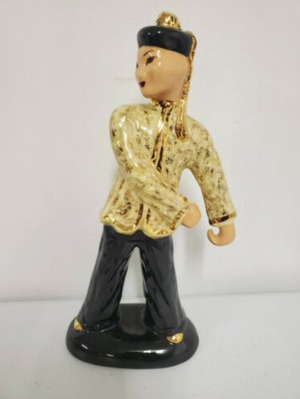 Hedi Schoop Japanese California Art Pottery Asian Figurines signed Dancing Man